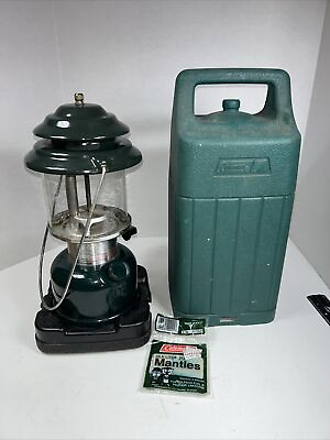 #ad Vintage 3 89 Adjustable Two Mantle Coleman Lantern with Case Model 288A700 $55.00