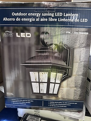 #ad New ALTAIR LED Outdoor Lantern AL 2165 Brushed Patina Finish Clear Water Glass $95.00