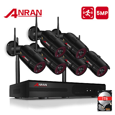 #ad #ad ANRAN Wifi 8CH CCTV Security Camera System Wireless NVR Outdoor 5MP 1TB Home $299.99