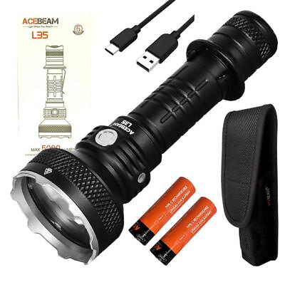 #ad Acebeam L35 Dual Switch Tactical Flashlight 5000 Lumen w EXTRA 5100mAh 2170 $120.95