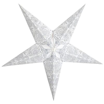 #ad Paper Star Lanterns 24 Inch Maharani White Light up Hollow Out 5 Point 3D ... $30.77