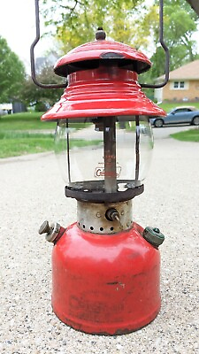 #ad Vtg 1955 Coleman Red Oil Kerosene Lantern 200A Dated 2 55 untested $79.99
