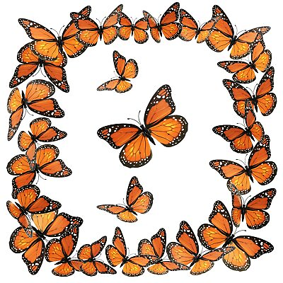 #ad Monarch Butterfly Decoration Halloween Fake Butterflies Artificial 3D Monarch... $14.01