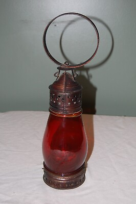 #ad 19th Century Whale Oil Railroad Lantern Fixed Globe Wrist Loop Skaters Lamp. $650.00