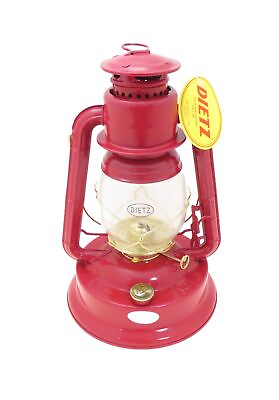 #ad Dietz #1 Little Wizard Oil Lamp Burning Lantern Red with Gold Trim $53.99