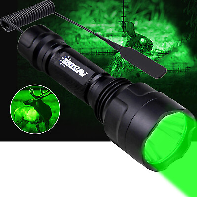 #ad Gun light Tactical Green LED Flashlight Hunting Hog Torch Weapon Scope Mount US $19.99