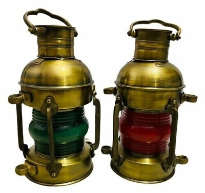 #ad Antique brass oil lantern vintage home decorative oil burner vintage boat lamp $152.10