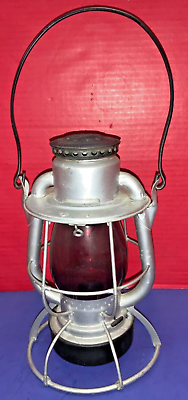 #ad Vintage Dietz Red Glass NYCS RR Lantern w Handle $85.00
