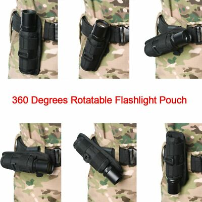 #ad Tactical 360 Rotatable OWB EDC Belt Clip Holster Flashlight Holster Pouch Torch $11.20