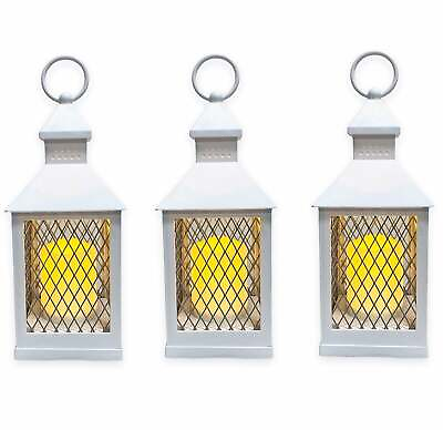#ad #ad Set of 3 Decorative Farmhouse Lanterns 10quot; with Flameless LED Lighted Candle $29.95