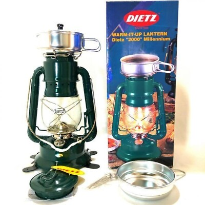 #ad Dietz Warm it Up Lantern Cooker 2000 Millennium Green w Cookware $62.95