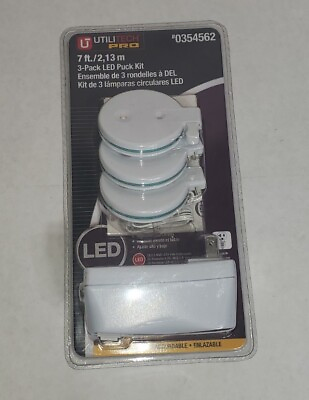 #ad #ad UTILITECH LED Puck Light 3 Starter Kit Linkable Plug in Pack # 0354562 $19.95