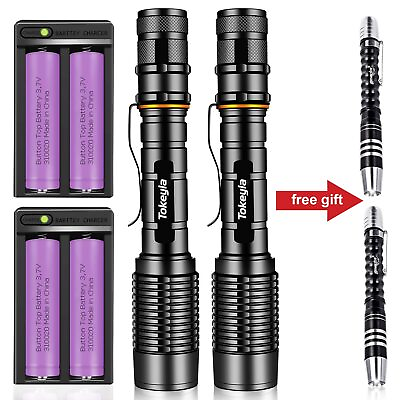 #ad #ad 990000LM Super Bright LED Tactical Flashlight Rechargeable Torch $8.88