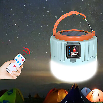 #ad LED Lantern Camping Light Solar With Hanging USB Rechargeable Camping Lamp $11.50