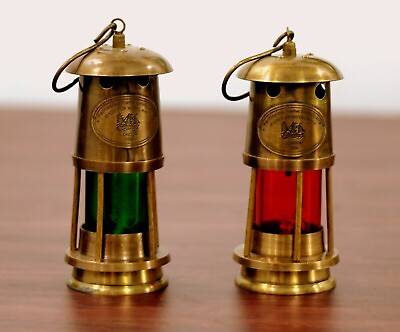 #ad SET OF 2 Lamp Lantern Oil Brass LLM10 $63.75