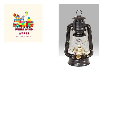 #ad Original Oil Lamp Burning Lantern Black with Gold Trim $53.99