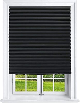 #ad Pleated Window Paper Shades Room Darkening Blinds Black 36quot; x 69quot; Pack of 6 ... $43.25