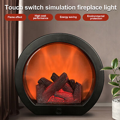 #ad LED Flame Lantern Lamps Decorative Fireplace Flame Effect Flameless Light Decor $30.35