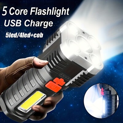 #ad Super Bright LED Torch FlashlightUSB Rechargeable Tactical Camping Outdoor Lamp $6.95