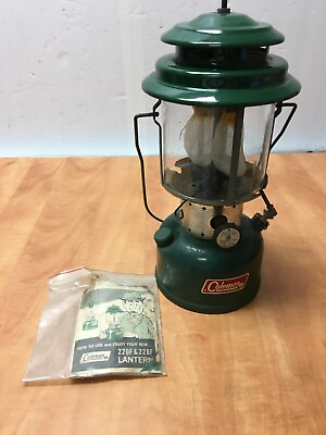 #ad Coleman 220F Lantern Date 12 71 Green Double Mantles $44.99