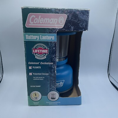 #ad Coleman Blue Floating Camp Lantern Model 5310 Outdoor Battery W Box $19.99