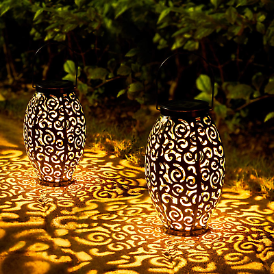 #ad Solar Lanterns Outdoor Waterproof 2 Pack Solar Garden Lanterns LED Hanging Lan $54.99