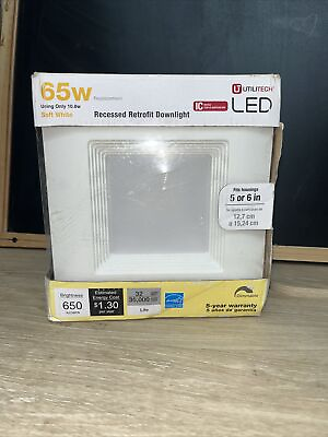 #ad #ad Utilitech LED 65w 10.8w 650 Lumens Recessed Retrofit Downlight Soft White NEW $10.00