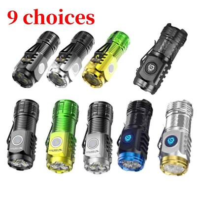 #ad Super Bright Mini#x27;LED Flashlight Keychain Pocket Magnetic Torch USB Rechargeable $3.09