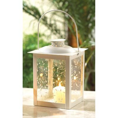 #ad SHABBY WHITE 8quot; WEDDING TABLE CENTERPIECE CHEAP CANDLE HOLDER LANTERN LIGHT LAMP $30.16