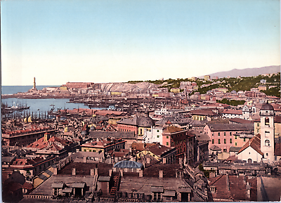 #ad Italia Genova. Veduta verso la lanterna. vintage print photochromie vintage EUR 129.00