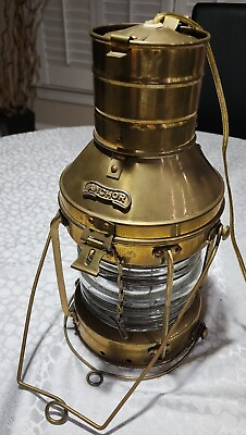 #ad Vintage1940sAnchorBrassamp; Copper Ship Oil amp;Electric Lantern Navy Maritime Rare $375.00