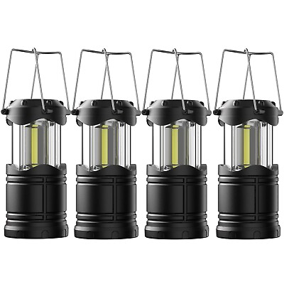 #ad Lichamp 4 Pack LED Camping Lanterns Battery Powered Camping Lights COB Super... $36.95
