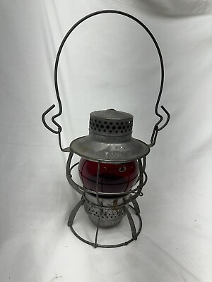 #ad Dressel Arlington NJ Railroad Lantern w Round Red Globe $120.00