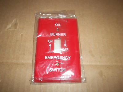 #ad Red Oil Burner Emergency Shut Off Switch Plate Bryant S2271OEM $7.99