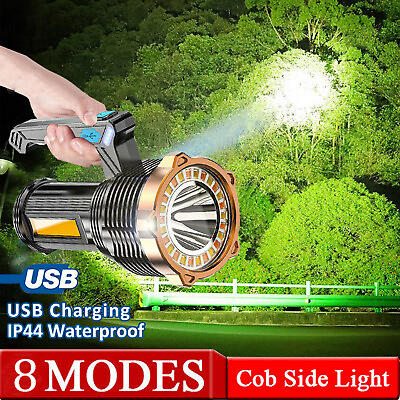 #ad Brightest 9900000LM Powerful COB LED Flashlight 8 Modes Rechargeable Torch USB $11.49