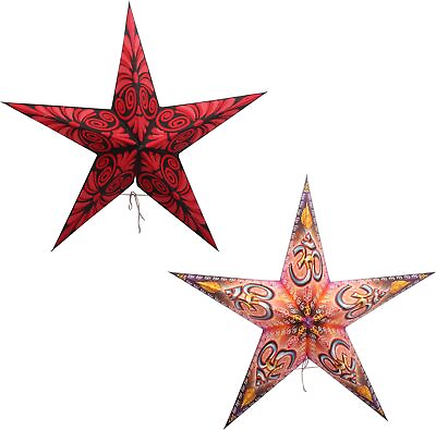 #ad Decorative Paper Star Light Christmas Festive Hanging Lantern Star Lamps Pack 2 $19.13