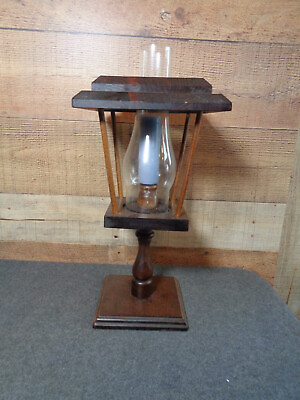 #ad Vintage Wood Candle Holder Lantern $22.50