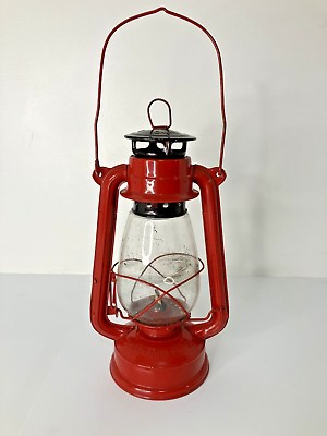 #ad Vintage Red Metal Kerosene Hanging Oil Lantern American Camper 12quot; $16.99
