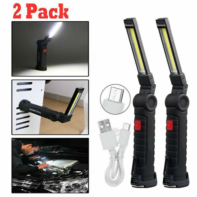 #ad 9900000lm Magnetic Rechargeable LED RED Work Light Lamp Flashlight Folding Torch $9.30