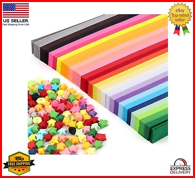 #ad 1030 Sheets Star Origami Paper 27 Assortment Color Star Paper Strip Double Sided $11.82