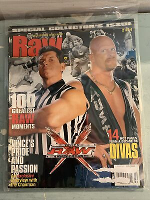 #ad WWE Raw Magazine Holiday 2002 Raw 10th Anniversary Austin McMahon Cover 2 Of 4 $6.00