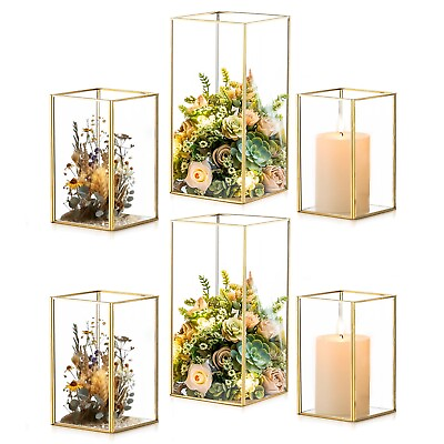 #ad Hurricane Candle Holder Set of 6 Large Indoor Lantern Decorative Table Cente... $121.29