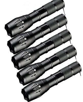 #ad #ad 5 x Tactical 18650 Flashlight High Powered 5Modes Zoomable Aluminum $5.99