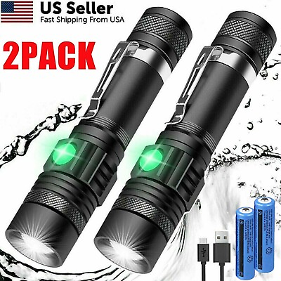 #ad #ad Super Bright LED Tactical Flashlight Zoomable Rechargeable $8.49
