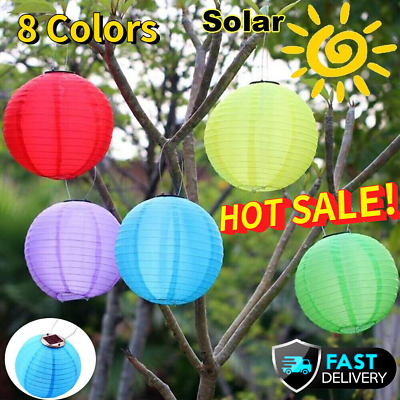 #ad Multicolor Lantern Hanging LED Solar Lamp Light Waterproof Outdoor Garden Decor $8.69