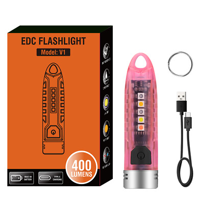 #ad Small Mini Pocket LED Flashlight Torch Keychain Light Rechargeable Lamp BORUiT $5.99