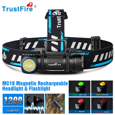 #ad Trustfire Waterproof Headlamp Flashlight Led Rechargeable Head Lamp Headlight $32.99