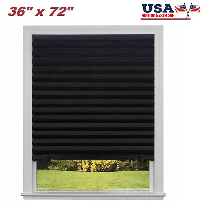 #ad #ad 72quot; Pleated Window Paper Shades Light Filtering Blinds UV Half Blackout Curtain $10.55