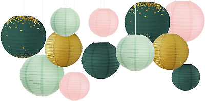#ad #ad AOBKIAT 12PCS Paper Lanterns Decorations Size of 8quot; 10quot; 12quot; Sage Green $27.58