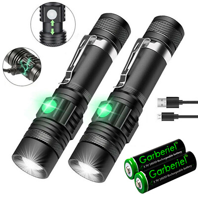 #ad Super Bright 990000LMS LED Tactical USB Rechargeable Flashlight Zoom Torch Lamp $17.99